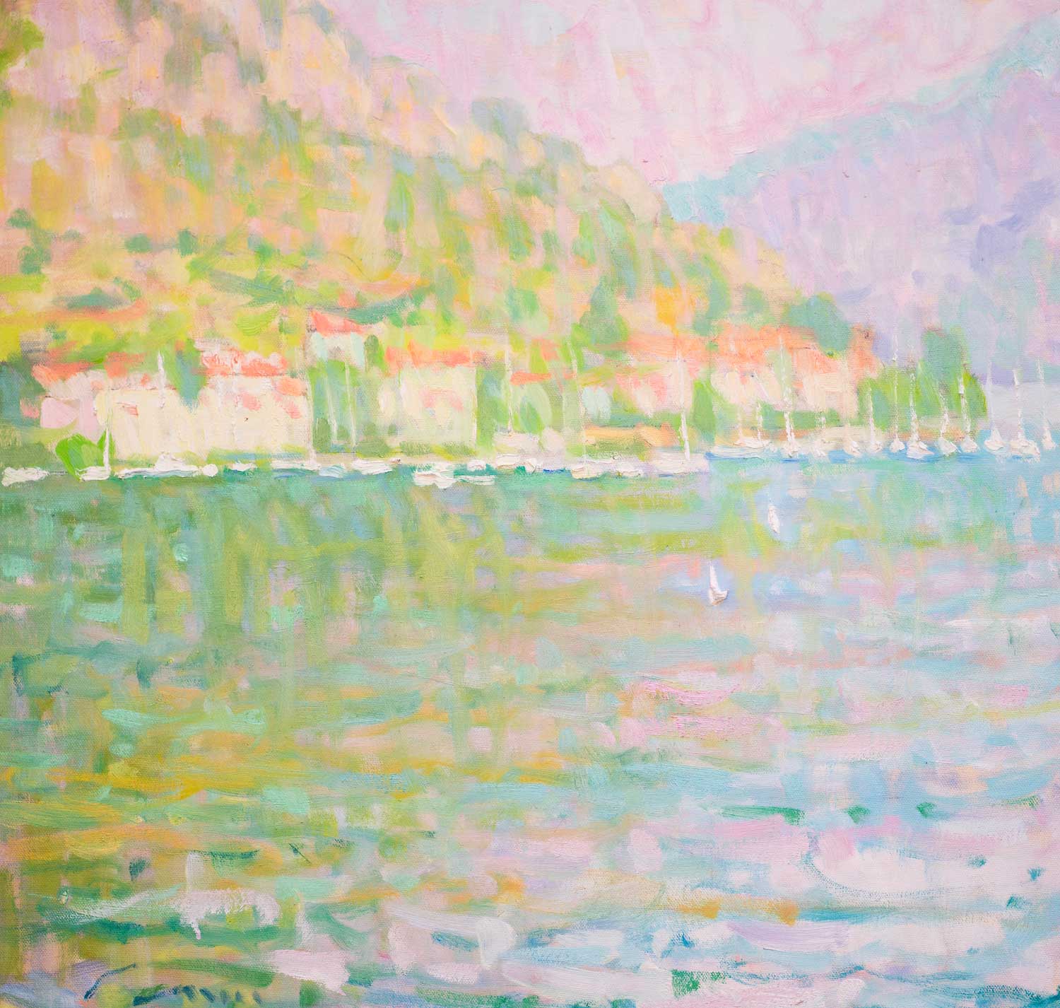 Oil painting of Lake Como, Italy, by Jerry Fresia