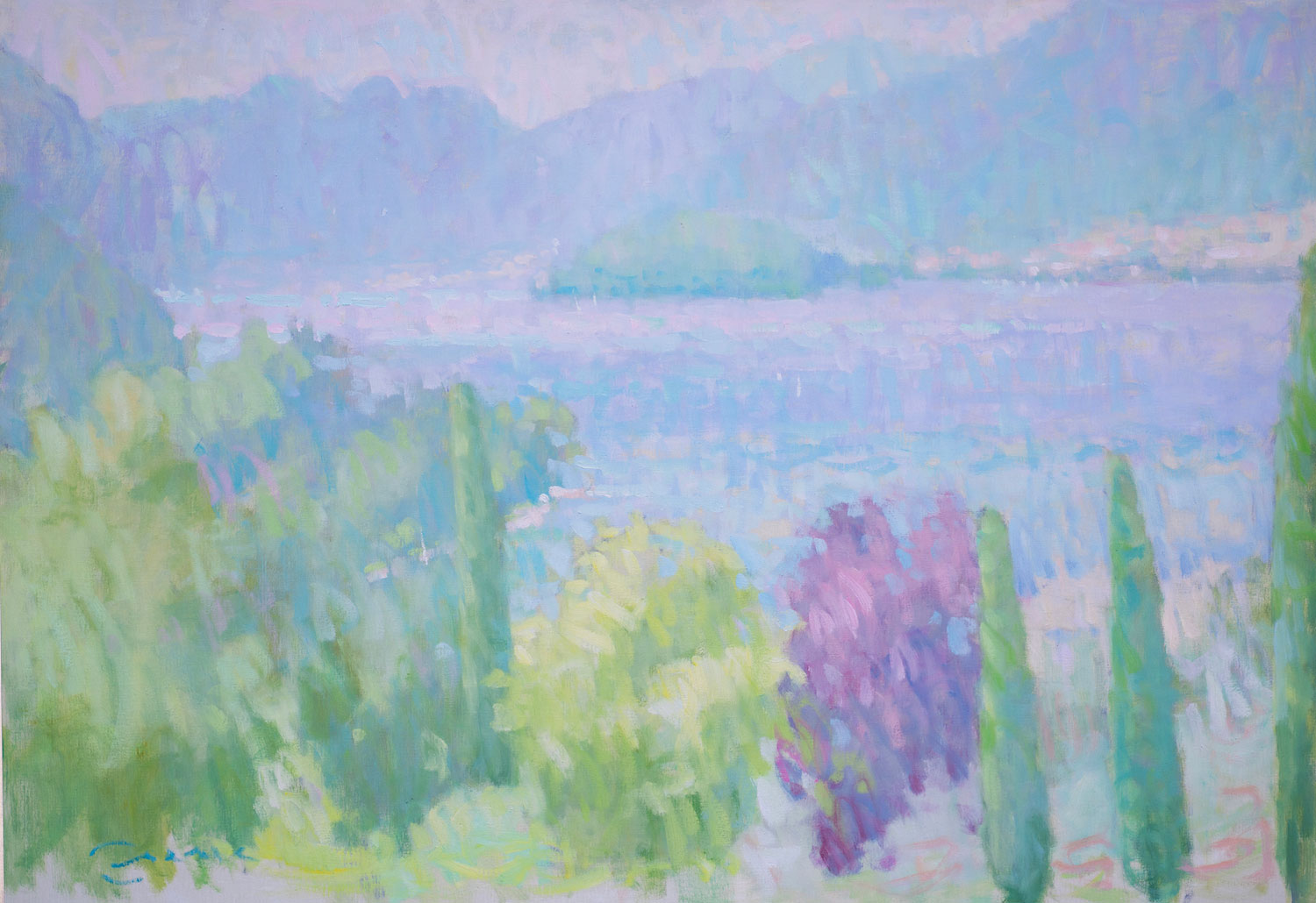 Oil painting of Lake Como, Italy, by Jerry Fresia